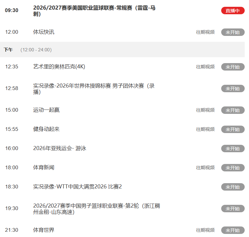 NBA下注今日重要赛事!10月21日,CCTV5、CCTV5+节目表